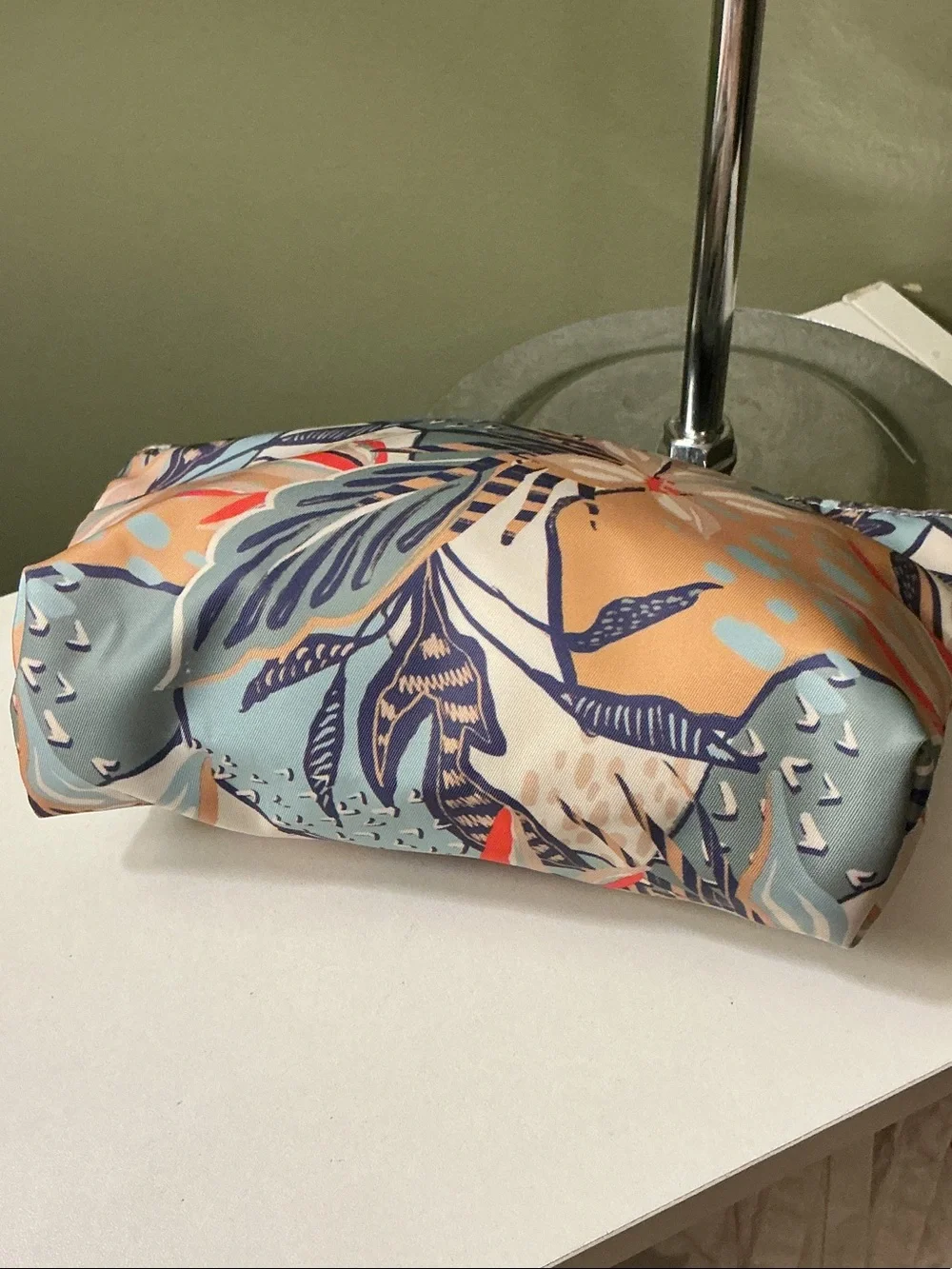 Sonia Kashuk Floral Cosmetic Pouch in Peach, Light Blue & Navy